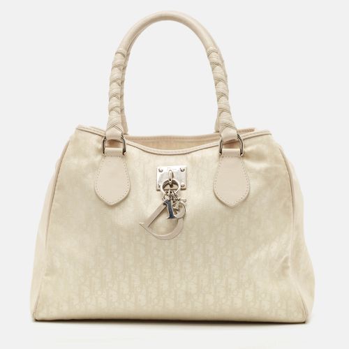 Dior White/Beige Diorissimo Nylon and Leather Lovely Bag - Dior - Modalova