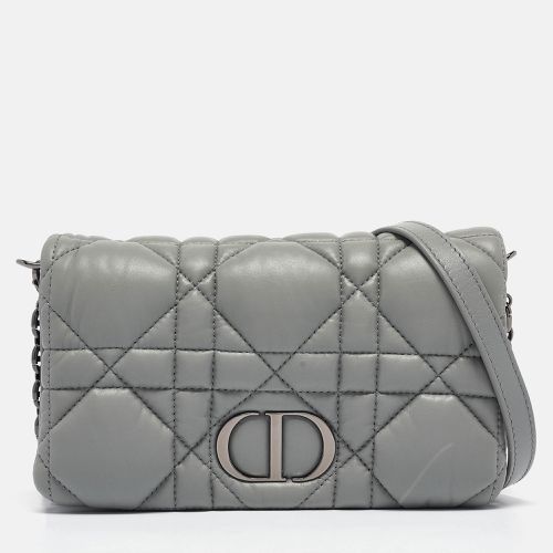 Dior Grey Cannage Leather Mini Caro Crossbody Bag - Dior - Modalova