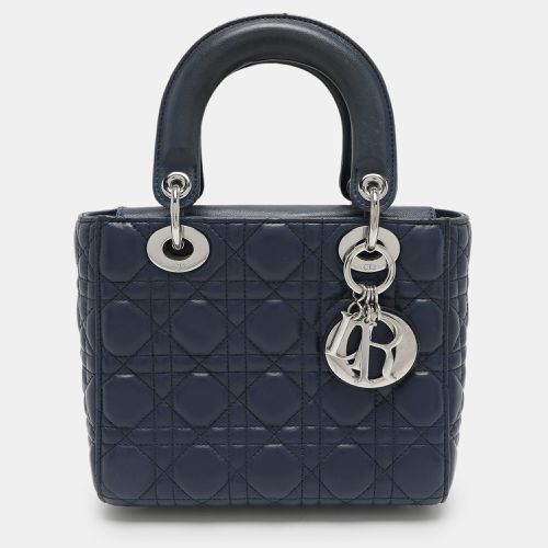 Dior Blue Cannage Leather Small Lady Dior Tote - Dior - Modalova