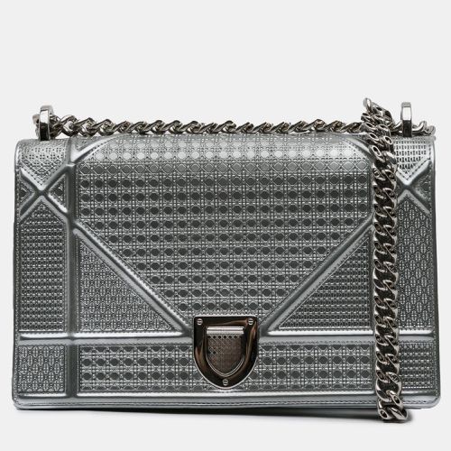 Dior Silver Medium Metallic Patent Microcannage Diorama Shoulder Bag - Dior - Modalova