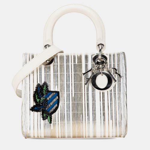 Dior White Leather Embellished Lady Dior Medium Bag - Dior - Modalova