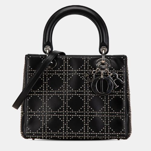 Lambskin Leather Medium Studded Cannage Lady Tote Bag - Dior - Modalova