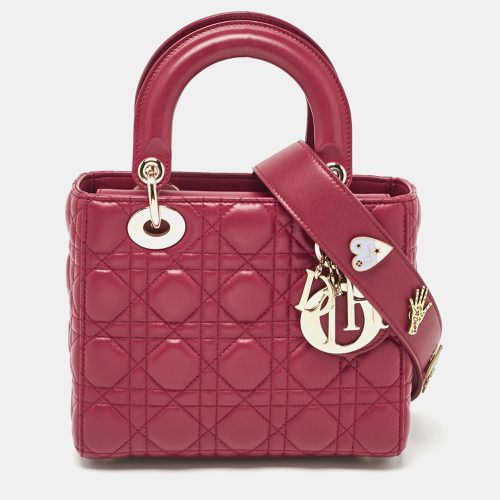 Dior Red Cannage Leather Small Lady Dior My ABCDior Tote - Dior - Modalova