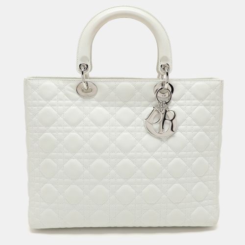 Dior White Cannage Leather Large Lady Dior Tote - Dior - Modalova