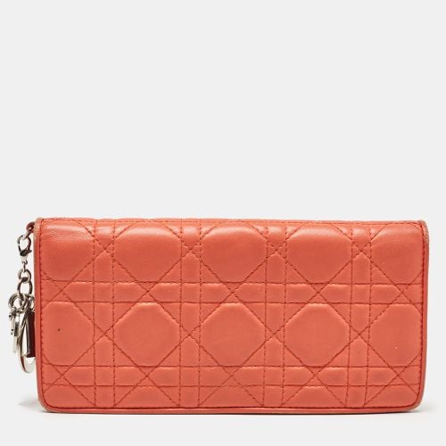 Dior Orange Cannage Leather Lady Dior Bifold Wallet - Dior - Modalova