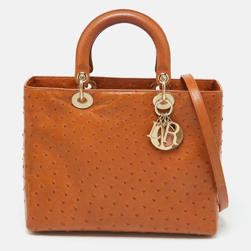 Ostrich Leather Large Lady Tote - Dior - Modalova