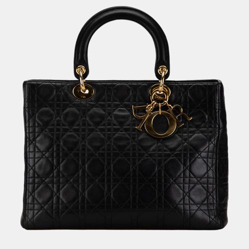 Dior Black Large Lambskin Cannage Lady Dior - Dior - Modalova