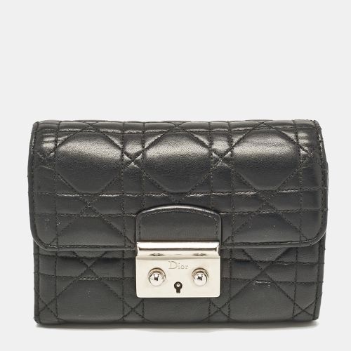 Dior Black Cannage Leather Miss Dior Compact Wallet - Dior - Modalova