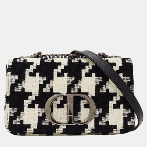 Christian Dior Black White Houndstooth Canvas Dior Karos Small Chain Bag - Dior - Modalova