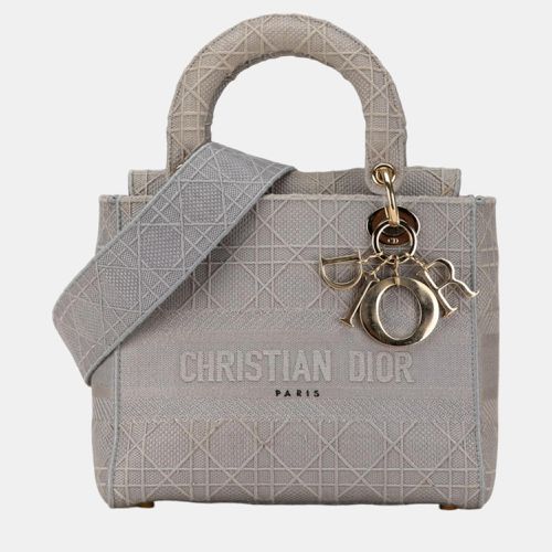 Christian Dior Grey Canvas Dior Cannage Diorissimo Lady Handbag - Dior - Modalova