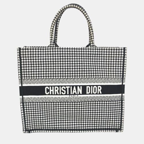 Dior White/Black Houndstooth Book Tote Bag - Dior - Modalova