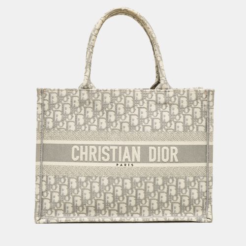 Dior Grey Oblique Embroidered Canvas Medium Book Tote - Dior - Modalova