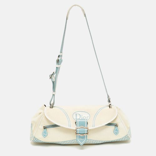 Dior Light Blue/White Canvas and Rubber Flap Shoulder Bag - Dior - Modalova