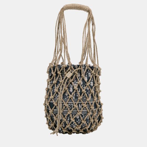 Brown Woven Rope and Oblique Technical Fabric Net Bag - Dior - Modalova