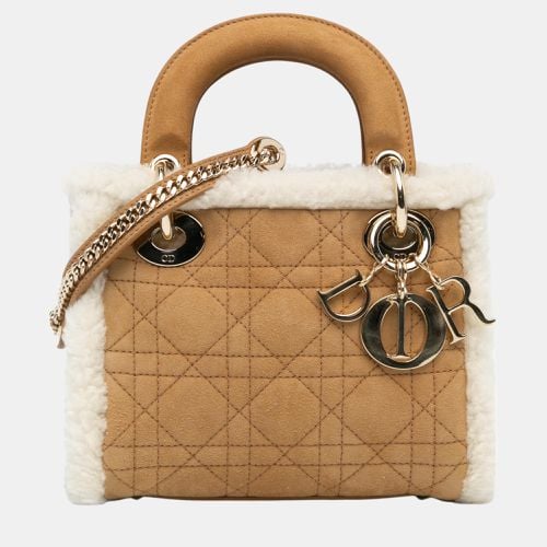 Dior Brown Mini Suede Shearling Cannage Lady Dior - Dior - Modalova