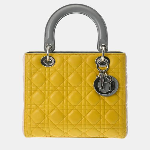 Dior Yellow/Grey/Pink Lambskin Dior LADY Medium Bag - Dior - Modalova