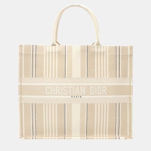 Christian Dior Canvas Beige White Black Book Large Tote Bag - Dior - Modalova