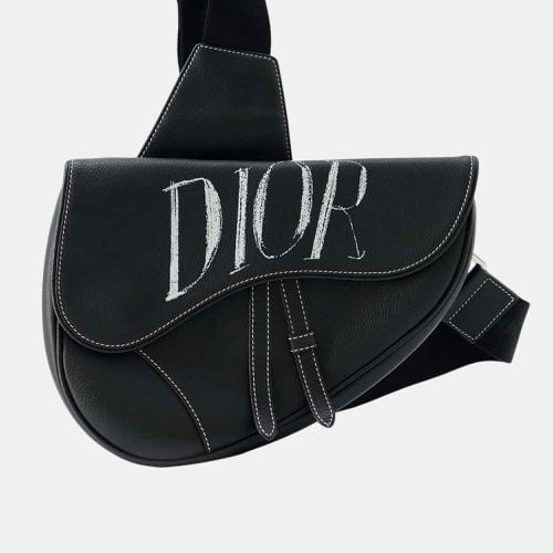 Christian Dior Leather Black Saddle Body Bag - Dior - Modalova