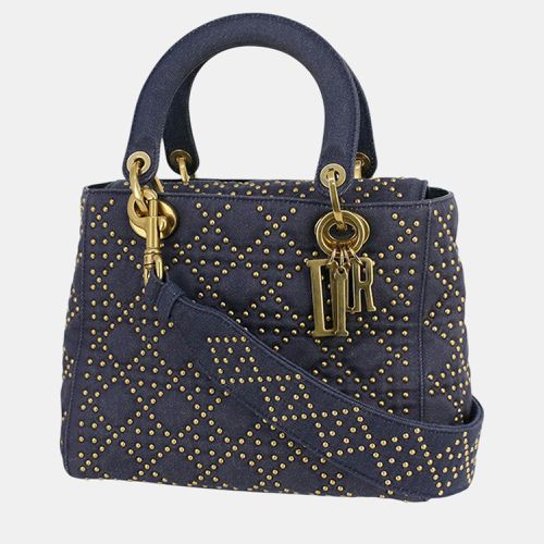 Dior Medium Denim Cannage Studded Supple Lady Dior Bag - Dior - Modalova