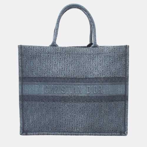 Dior Large Oblique Denim Book Tote - Dior - Modalova