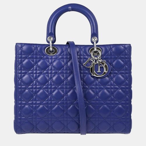 Christian Dior Blue Lambskin Lady Dior Cannage Handbag - Dior - Modalova