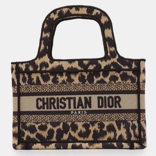 Dior Beige/Black Canvas Leopard Book Tote bag Size Mini - Dior - Modalova