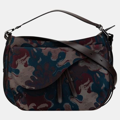 Multicolour Peter Doig Canvas Camouflage Soft Saddle Bag - Dior - Modalova