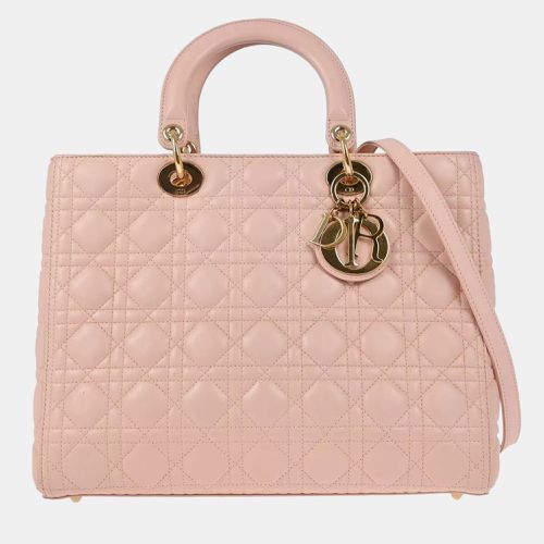 Christian Dior Pink Lambskin Lady Dior Cannage Handbag - Dior - Modalova