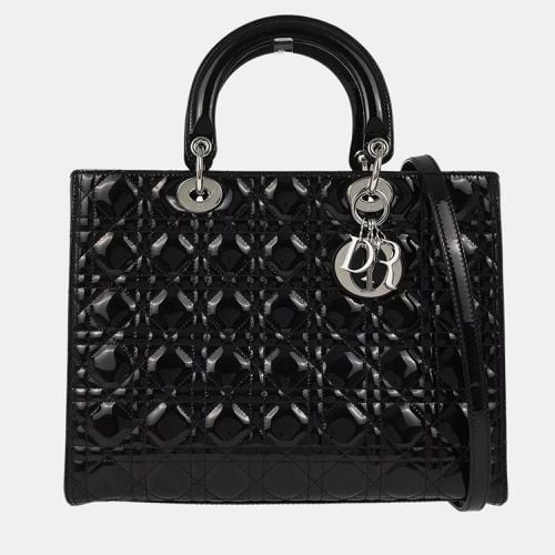 Christian Dior Black Patent Leather Lady Dior Cannage Handbag - Dior - Modalova