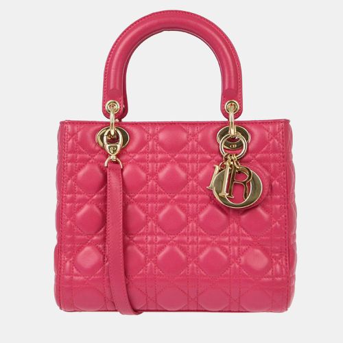 Christian Dior Pink Lambskin Lady Dior Cannage Handbag - Dior - Modalova