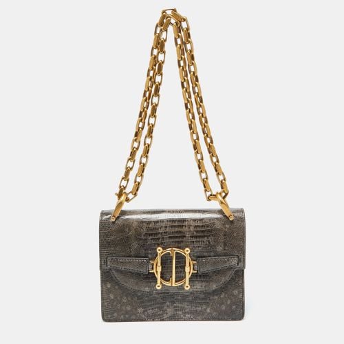 Dior Grey/Brown Lizard DiorDirection Flap Bag - Dior - Modalova