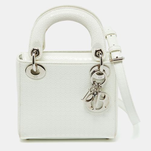 Dior White Microcannage Patent Leather Mini Lady Dior Tote - Dior - Modalova