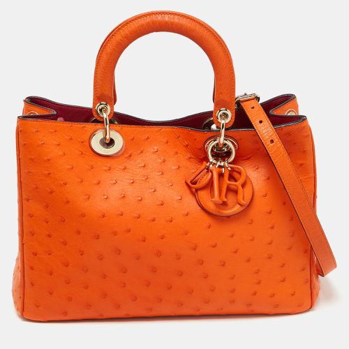 Dior Orange Ostrich Medium Diorissimo Shopper Tote - Dior - Modalova