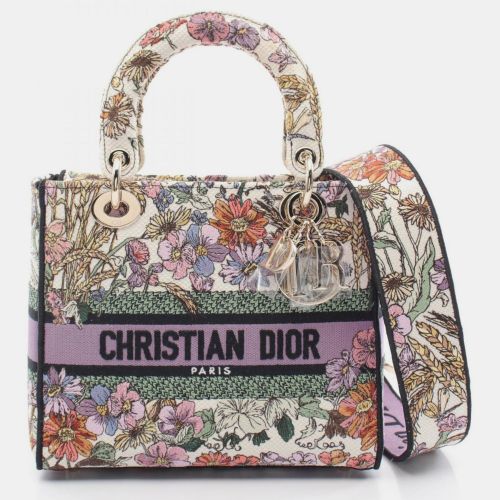 Christian Dior Canvas White Multicolor Dior LADY D-LITE Medium Handbag - Dior - Modalova