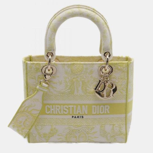 Christian Dior Yellow White Canvas LADY D-LITE Medium Handbag - Dior - Modalova