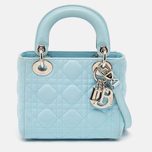 Dior Light Blue Cannage Leather Mini Lady Dior Tote - Dior - Modalova