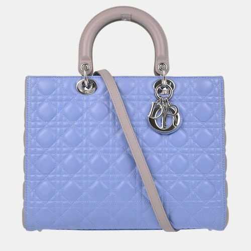 Christian Dior Blue Lambskin Lady Dior Cannage Handbag - Dior - Modalova