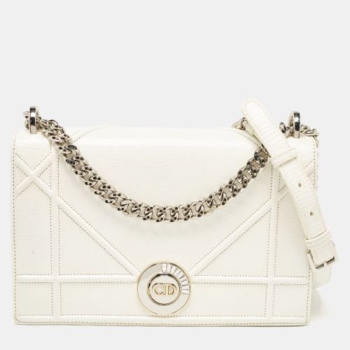 Dior White Crinkled Patent Leather Medium Diorama Shoulder Bag - Dior - Modalova