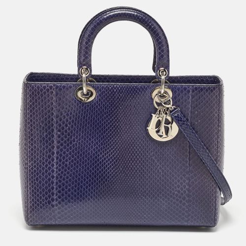 Dior Navy Blue Python Large Lady Dior Tote - Dior - Modalova