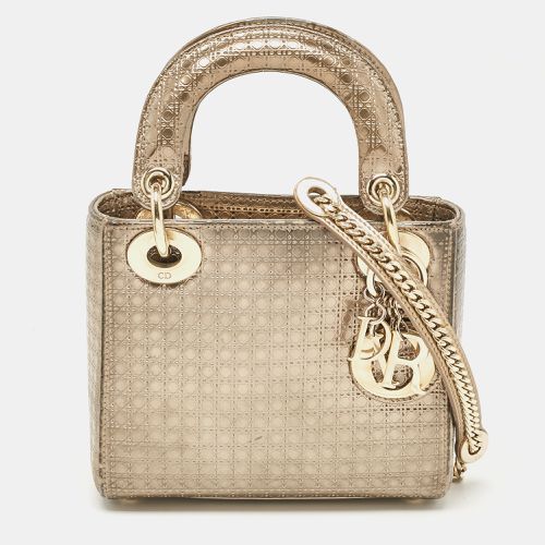 Dior Gold Microcannage Patent Leather Mini Lady Dior Tote - Dior - Modalova