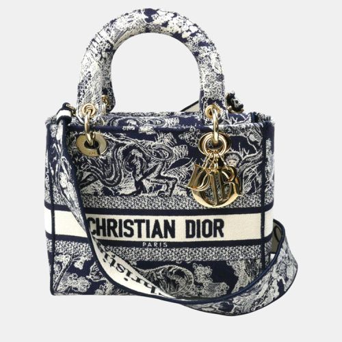 Christian Dior Navy White Lady D-Lite Medium Shoulder Bag - Dior - Modalova