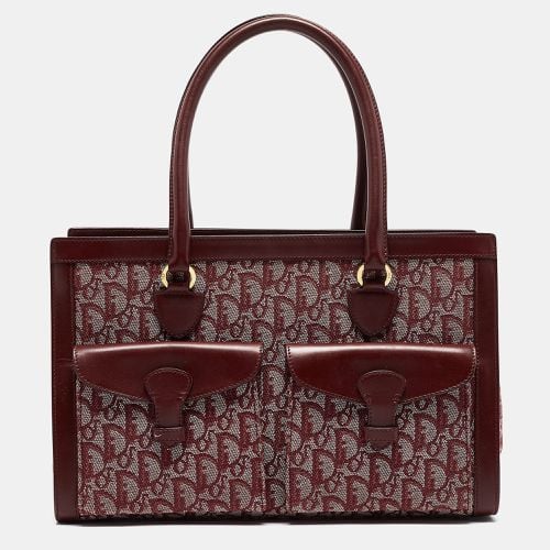 Dior Burgundy Oblique Canvas Pocket Satchel - Dior - Modalova