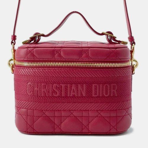 Christian Lambskin Small Vanity Cannage Handbag - Dior - Modalova