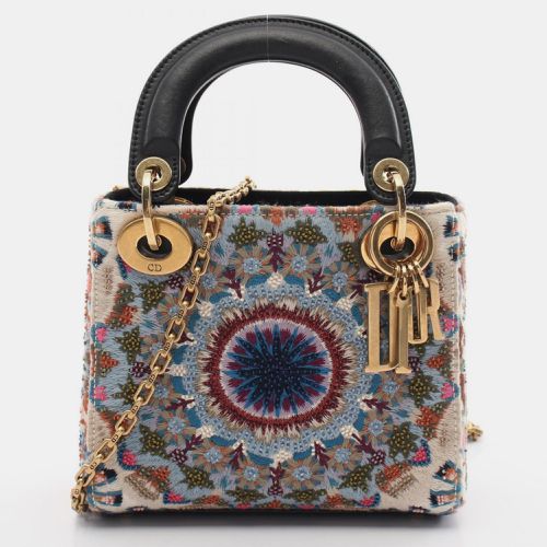 Christian Dior Cotton Ivory Blue Multicolor Dior Lady Handbag - Dior - Modalova