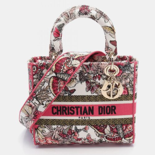 Christian Dior Pink White Multicolor Dior Lady Canvas Bag - Dior - Modalova