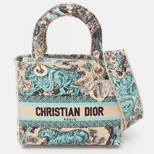 Christian Dior Canvas Beige Blue Black Dior LADY D-LITE Medium Handbag - Dior - Modalova