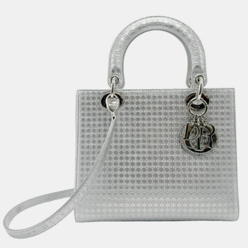 Christian Dior coated leather silver Lady handbag - Dior - Modalova