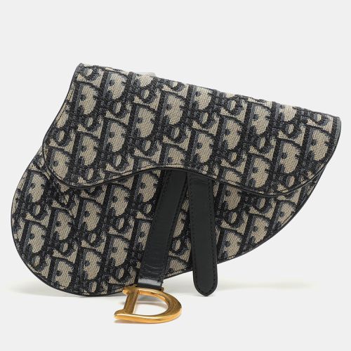 Dior Blue/Black Oblique Canvas and Leather Saddle Belt Bag - Dior - Modalova