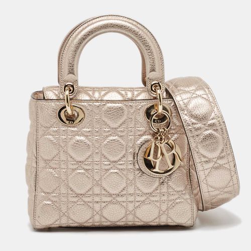 Dior Rose Gold Cannage Leather Small Soft Lady Dior Tote - Dior - Modalova