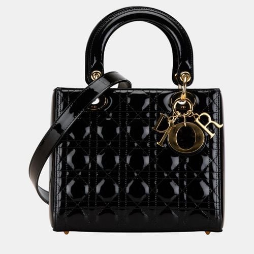 Dior Black Medium Patent Cannage Lady Dior - Dior - Modalova